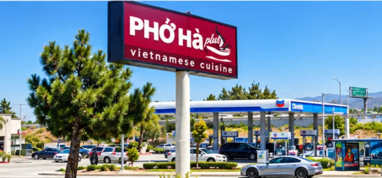 Sunny Southern California Pho Restaurant Panorama (1)